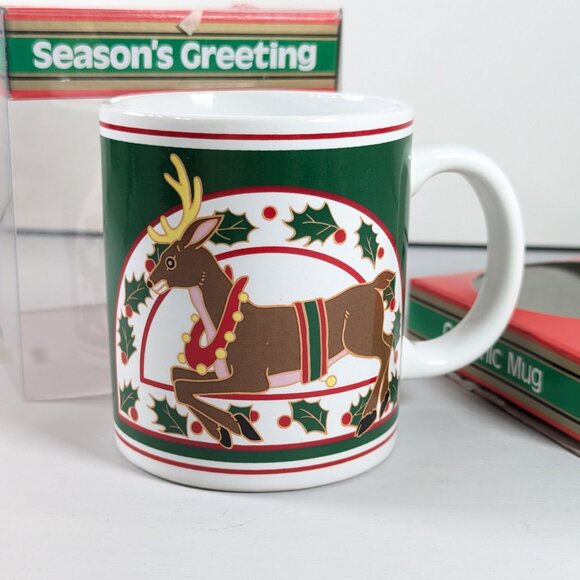 Woodward Canada Christmas mug Reindeer Holiday Mug Vintage Gift idea - Picture 1 of 11